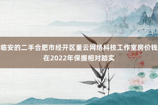 临安的二手合肥市经开区董云网络科技工作室房价钱在2022年保握相对踏实