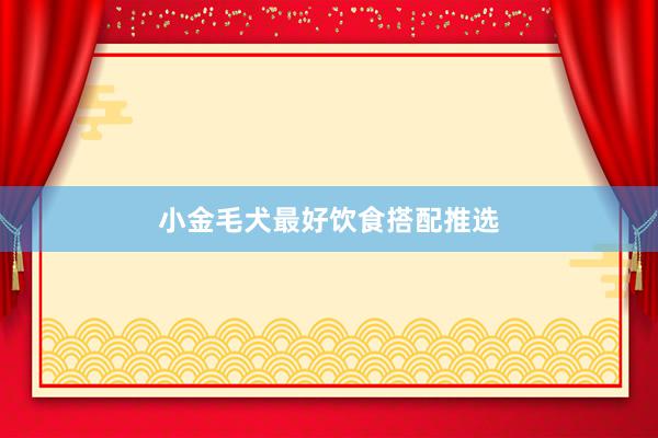 小金毛犬最好饮食搭配推选